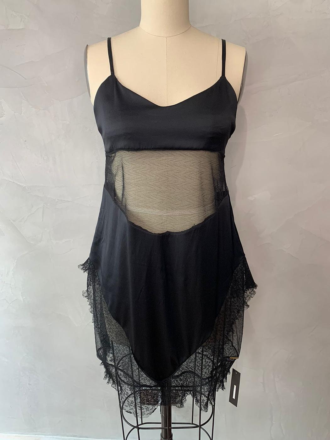 One of a Kind Silk  Charmeuse See-Through Slip